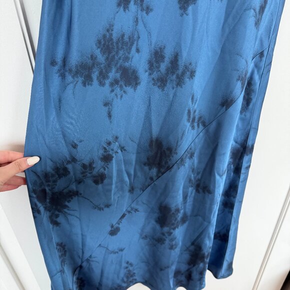 NWT Reformation Ciana Satin Maxi Dress Sz 8 In Fantasy Blue Floral Long - Picture 6 of 9